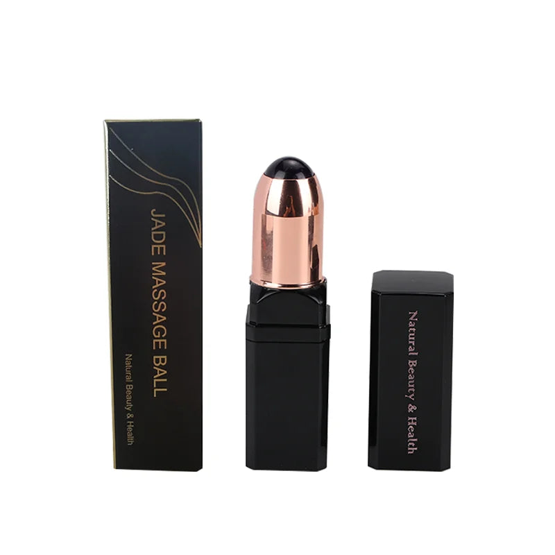 2026 Custom Logo Lipstick Shape Anti Aging Crystal Jade Roller