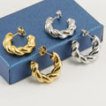 Beimai OEM 18K Stainless Steel Geometric Twist Earrings