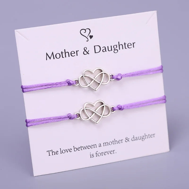 Heart Charm Bracelet Mother Daughter Grandma Granddaughter Aunt Niece Soul Sister Pinky Promise Compass Heart Couple Bracelets