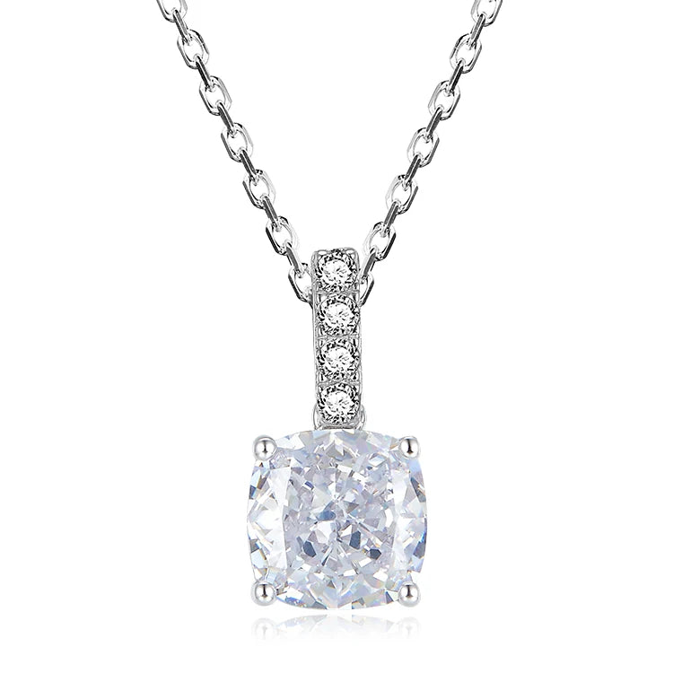 Fashion 925 Sterling Silver Necklace Jewelry CZ Zircon Pendant Necklaces for Women