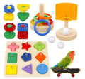 5 Sets Durable Bird Toy Basketball Frame Nine Colored Wooden Blocks Toy Skateboard Toy for Bird Interactive Training
