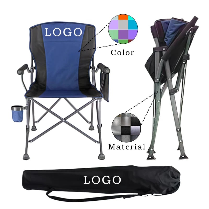 Portable Foldable Durable Outdoor Camping Chair with Iron Frame and Oxford Cloth-Modern Design for Beach Park Hotels & Travel
