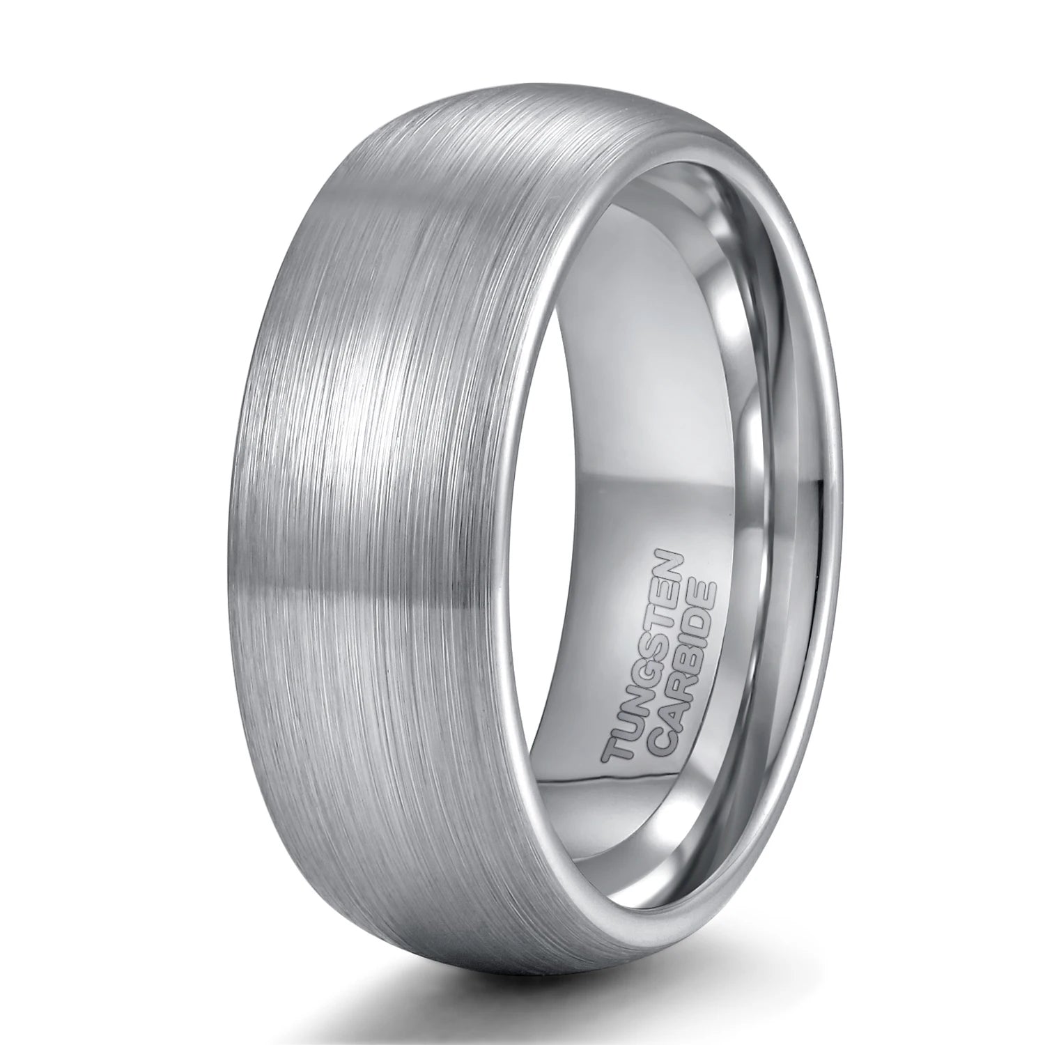 OAHLAN Tungsten Carbide Rings Domed 6mm 8mm Fashion Jewelry Trendy Men Silver Color Brushed Wedding Bands Dropshipping