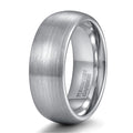 OAHLAN Tungsten Carbide Rings Domed 6mm 8mm Fashion Jewelry Trendy Men Silver Color Brushed Wedding Bands Dropshipping