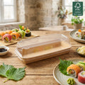 Disposable Recyclable Kraft Lid Food Container for Sushi Potato Chips & Sugar-Embossing Matt Lamination