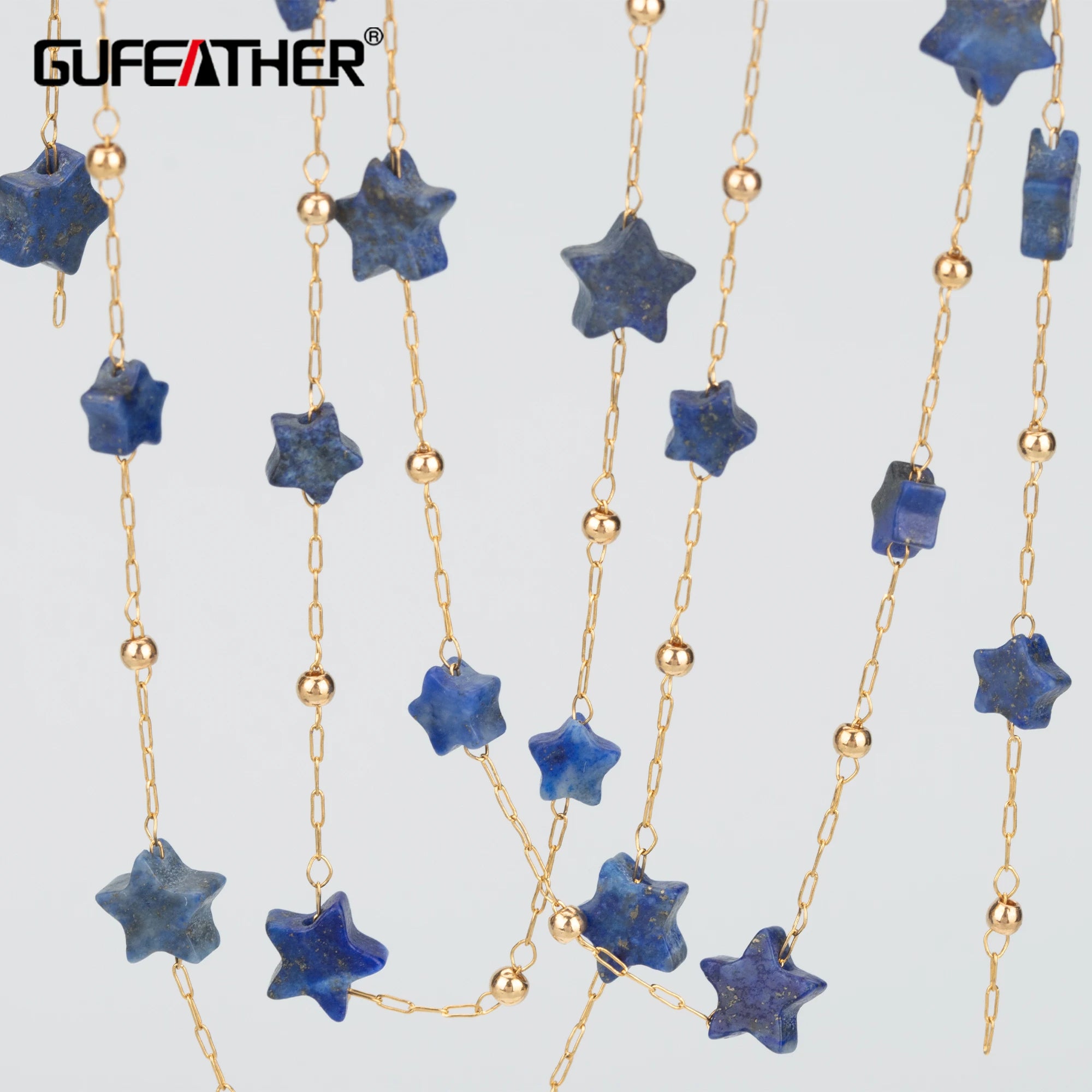 C298 1m/Lot Stainless Steel Natural Stone Chain for DIY Jewelry Handmade Bracelet Necklace Making Accessories