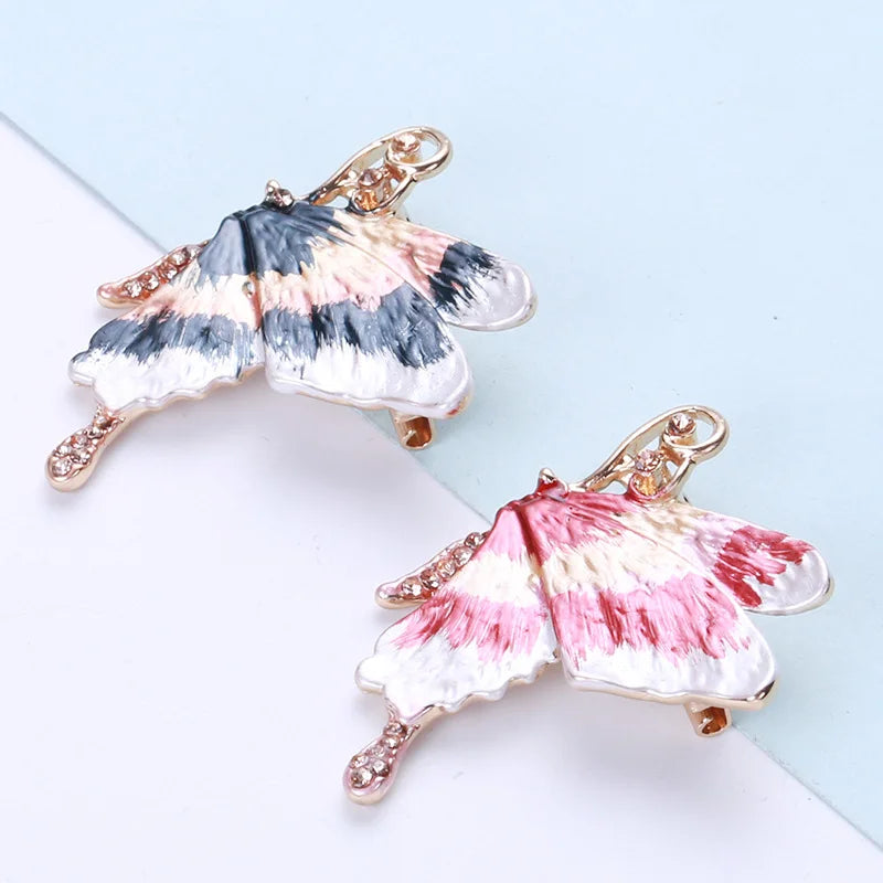 Wholesale Cute Metal Craft Accessories Oil Drop butterfly Brooch Pin for Clothes Decoration