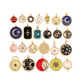 Sun Moon Star Celestial Charm PendantReal Gold Plated Cubic Zirconia CZ PavedJewelry Necklace Bracelet Accessories Supply M17
