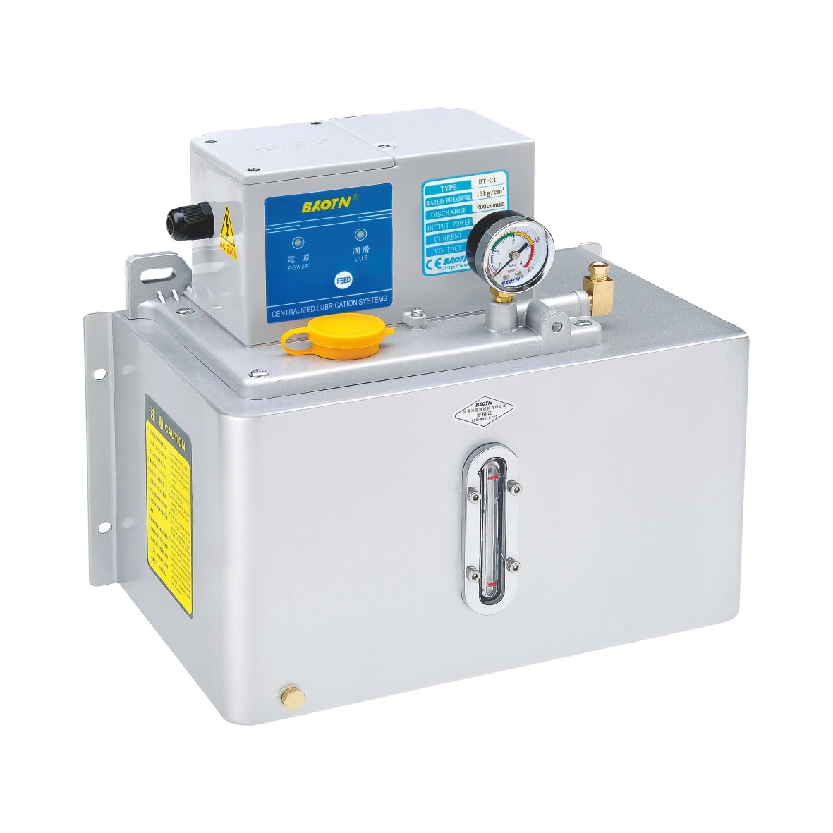 China BAOTN Electric Oil Pump 4L Central Resistance-type Lubrication System PLC Control Fill Oil Gear Pump  Cnc Lathe Machine