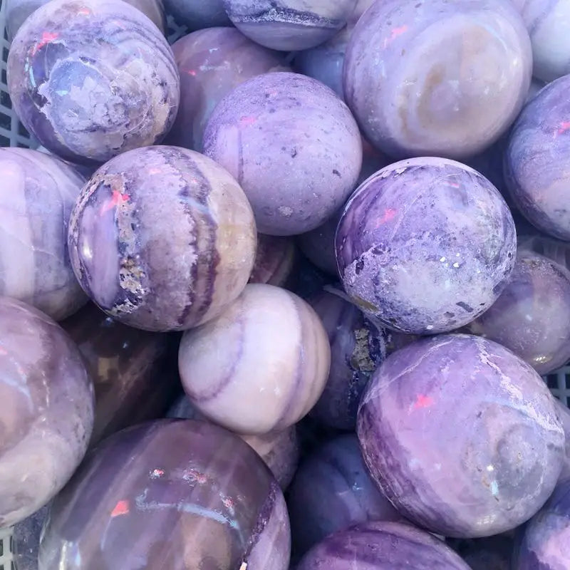 Wholesale Natural Polished Purple Silk Fluorite Crystal Ball Sphere Quartz Healing Chakra Decoration Stone