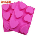 6 Holes Heart Shaped Silicone Mold for Chocolate Cake Jelly Pudding Handmade Soap Mould Candy Making
