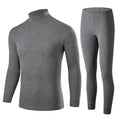 Custom 2 Piece Middle Collar Cotton Long Johns Thermal Underwear Set for Men Including Top and Bottom