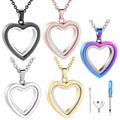 Cremation Jewelry Necklace for Ashes Heart Memorial Lockets for Ashes Stainless Steel Keepsake Urn Ashes Pendants