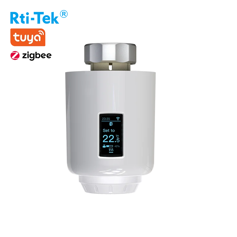 Smart Thermostatic Radiator Valve Ultra-Low Power OLED Screen Tuya Weekly Programming ZigBee Thermostat Apartment Use Rti-Tek