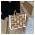 Custom Logo Fashion Women's Large Recycled Burlap Cotton Canvas Tote Bags with Open Closure and Custom Printed Logo