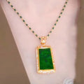Fashion Bead Chain Necklace Jewelry Women's Gemstone Agate Pendant Necklace Female Jade Clavicle Necklace Gift