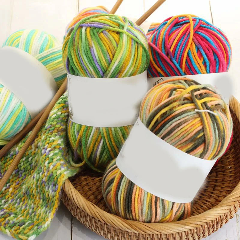 Charmkey Wholesale Milk Cotton Yarn Mixed Color Acrylic Yarn for Hand Knitting and Crochet