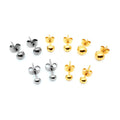 Stainless Steel Semi-circular Earrings Screw Back Mushroom Shaped Earrings  Bead Earrings Stud of DIY Jewelry Accessories
