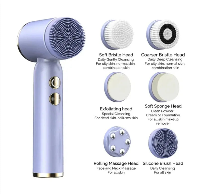 Sonic Facial Brush Vibration Face Cleansing Device Deep Pore Cleaning Electric Blackhead Remove Massage Waterproof Tool