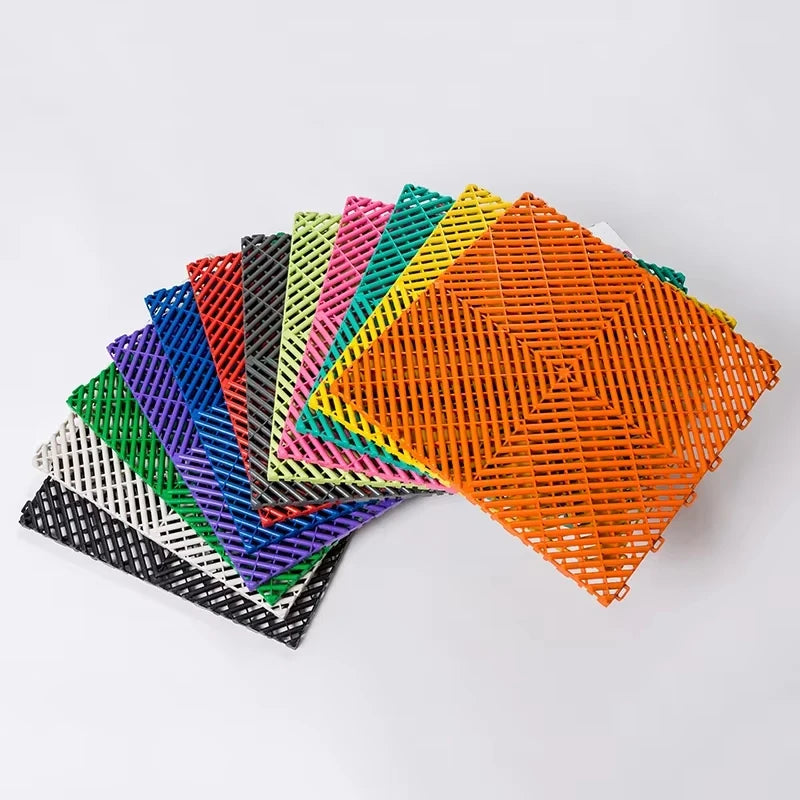 Non-Slip Plastic PVC Garage Floor Tiles Wear-Resistant Vinyl Flooring with Anti-Slip Feature Interlocking Design for Garages
