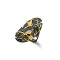 Abiding Handmade Fashion Ring Art Jewelry Loving Bird 925 Sterling Sliver Gold Plated Natural Chrome Diopside Woman Party Ring