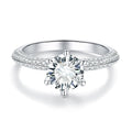 Moissanite Ring Round Brilliant Cut VVS Moissanite 1CT 6 Prong Setting Jewelry 18K Gold 925 Silver Moissanite Rings