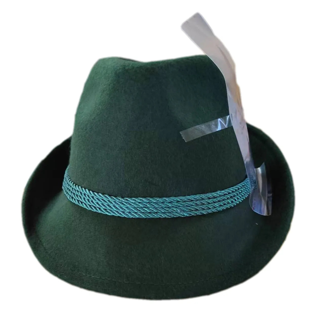 Traditional 100% Australia Wool Felt German Bavarian Germany Hat Red and Dark Green Alpine Hat with Feather Men's Felt Hats