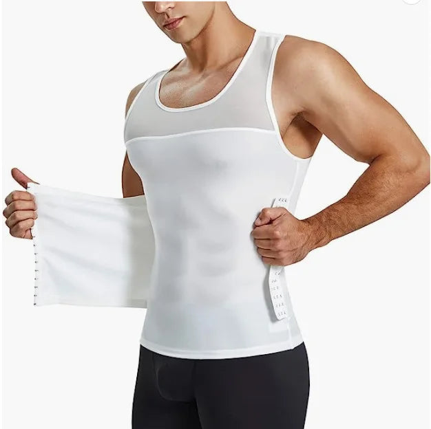 New Style Men Breathable Sportswear Workout Sleeveless Shirt Tank Tops Muscle Compression Vest with Abdomen Belt