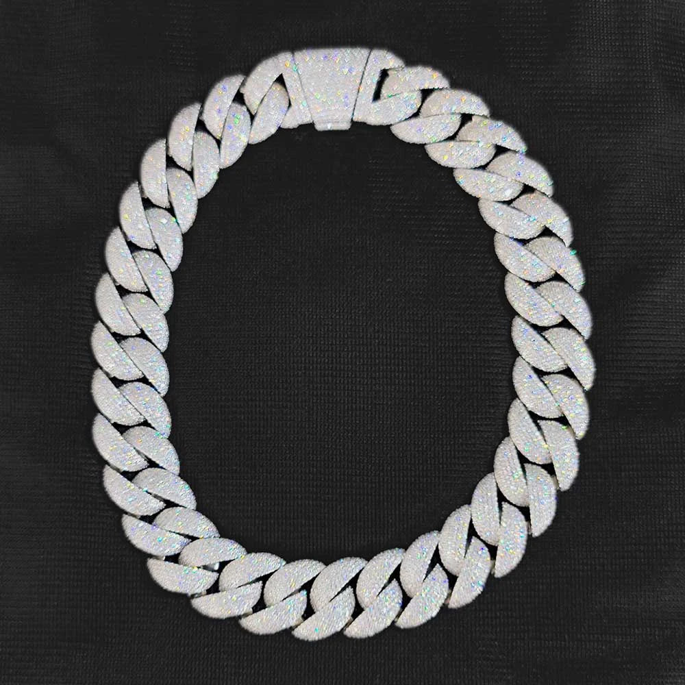 Nuoya High Quality 24mm Chunky Cuban Link Men Choker Jewelry Iced Out Full Diamond Cuban Link Chain Necklace for Women