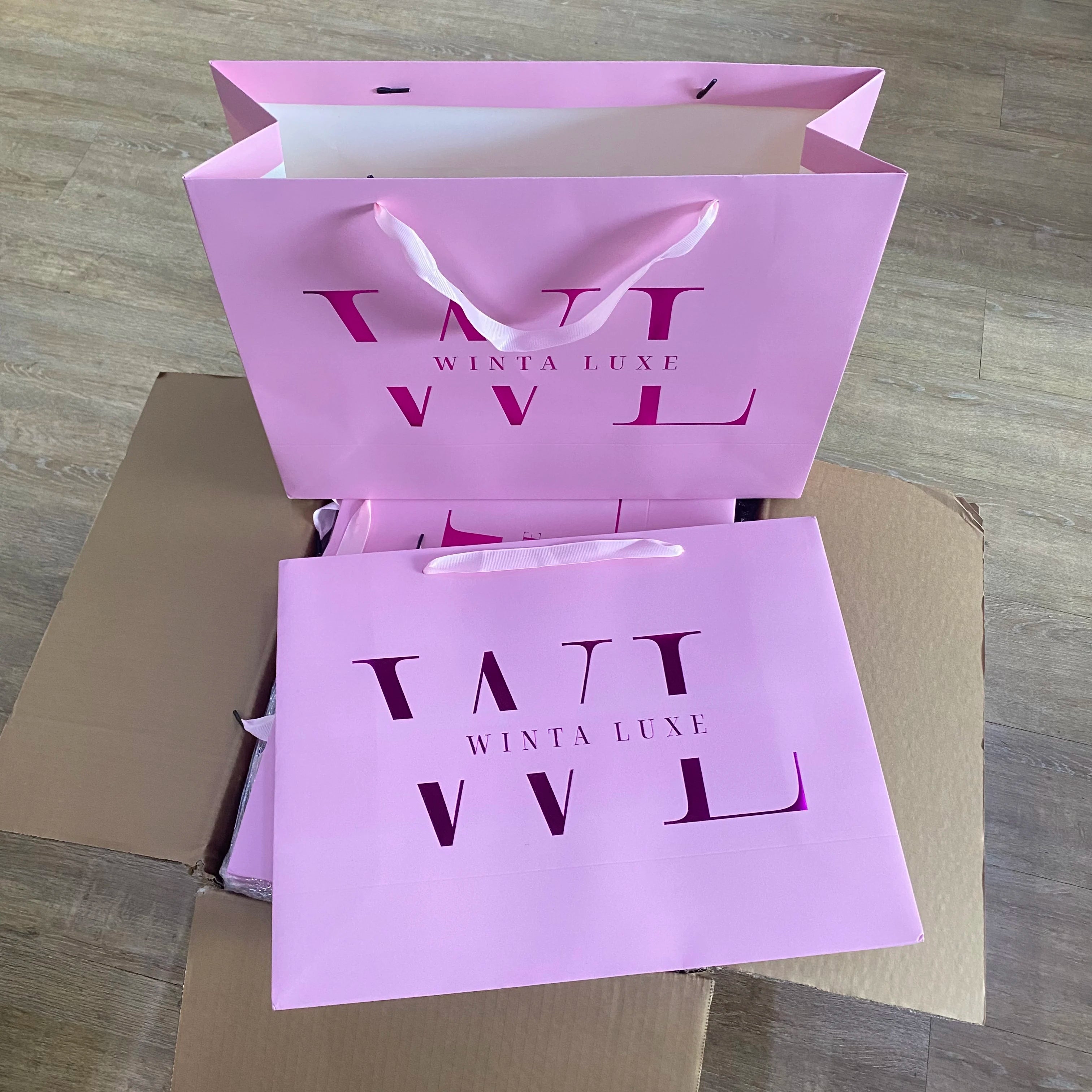 Custom Logo Luxury Gold Foil Paper Bag for Shopping