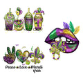 2024 It's Mardi Gras Sublimation Design Printed Happy Mardi Gras Heat Transfer Western Mardi Gras for T-shirt