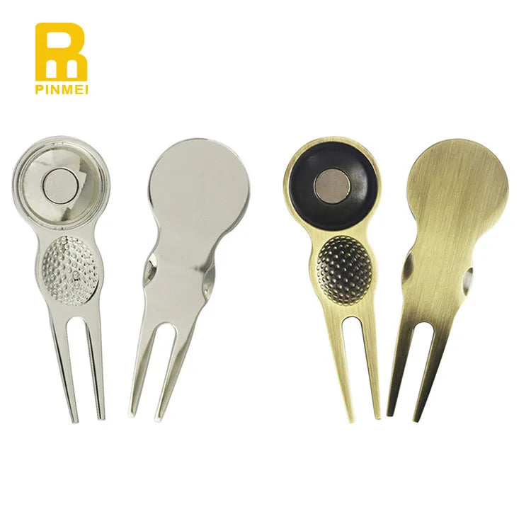 Hot Selling Custom Logo Golf Pitch Fork Divot Tool Golf Divot Repair Tool Blank Golf Divot Tool