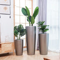 Colorful Planting Round Vase Emulation White Plastic Flower Pot Automatic Water Absorption Flower Pot