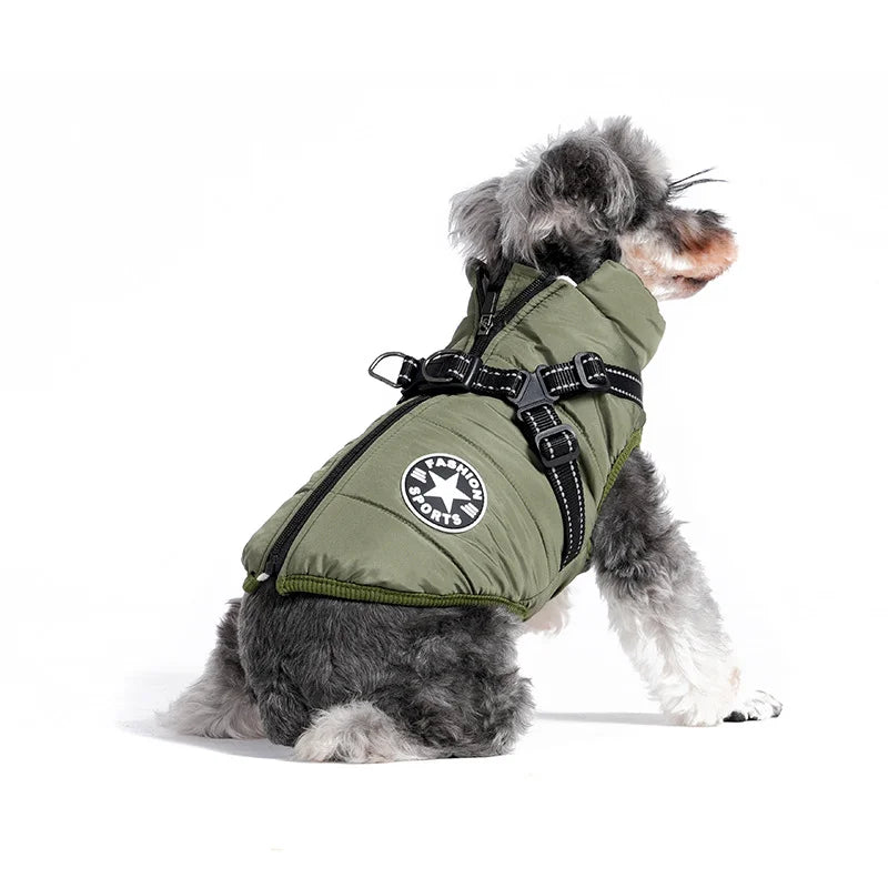 Dog Warm Coat Vest Pet Jacket Cozy Dog Coat Jacket With Harness Waterproof Dog Cold Weather Jacket With Reflectors Zippered
