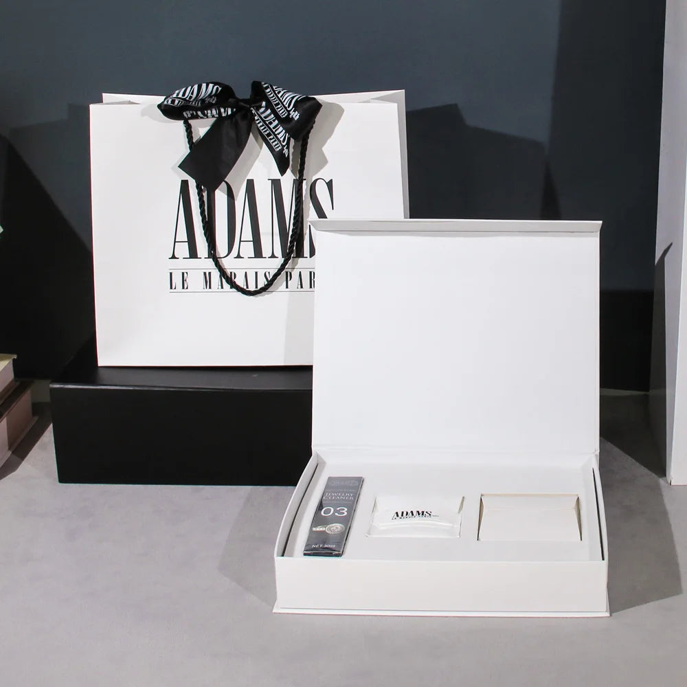 Luxury Portable Custom Jewelry Box Set with Glossy Lamination and Embossing Magnetic Storage and Paper Bag