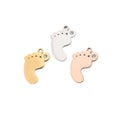 Cute Children's Stainless Steel Gold Baby Feet Charms Mini DIY Jewelry Making Supplies for Baby Pins/Necklaces/Bracelets
