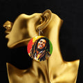 Manufacturer Custom Jamaica Musician Bob Reggae Music Rock Singer One Love Marley Figure Design Natural Wood Drop Earrings