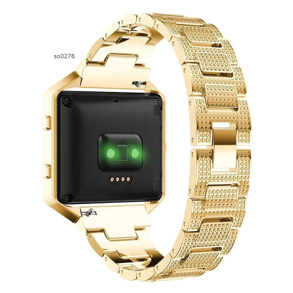 Luxury Watch band Alloy Crystal Watch Band Wrist Strap With Metal Frame For Fitbit Blaze