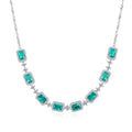 Fine Jewelry Emerald Gemstone Pendant 925 Sterling Silver Diamond Zircon Necklace for Women