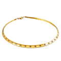 Fashion Stainless Steel Women's 18k Gold Plated Cross Choker Flat Chain Necklace