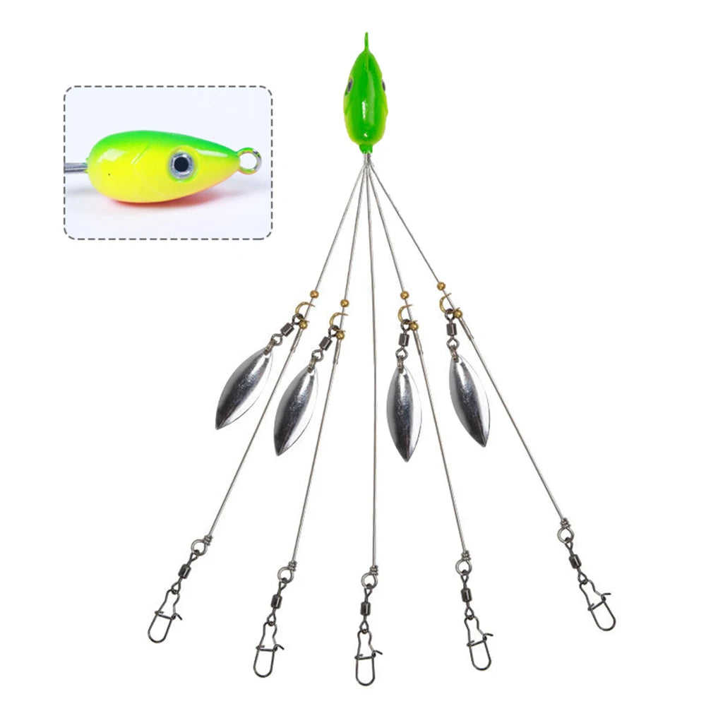 SNEDA New Product 5 Arms Alabama Umbrella Rig Fishing Lure 21.5cm17g Bait Rigs With Barrel Swivels for Bass Lures