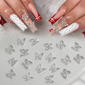Hot Sale Butterfly 3D Glass Nail Art Charms 20pcs Bag DIY Luxury Accessories with Bling Bling Rhinestone