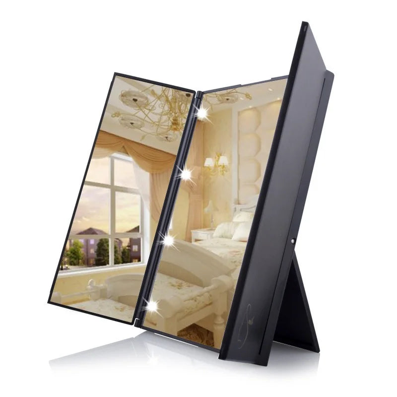 Lighted Cosmetic Mirror Pocket Folding LED Makeup Mirror