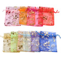 10*15cm Drawstring Organza Flowers Fashion Candy Flower Organza Bag for Jewelry