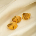 New Style Fashion Classic Texture Snake Design Layer 18K Gold Plated Plated Stainless Steel Earrings