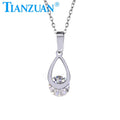 TIANZUAN Teardrop Ladies Stainless Steel Necklace 7mm Round Moissanite Waterproof Girls Mans Necklace Fashion Jewelry