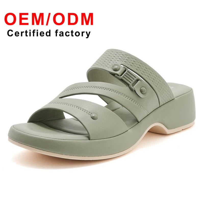 Luxury Quality  Women's Casual Non-slip Arch Support Buckle Beach Wedge Heel slippers Outdoor Beach Shoes Fashion Shoes Women