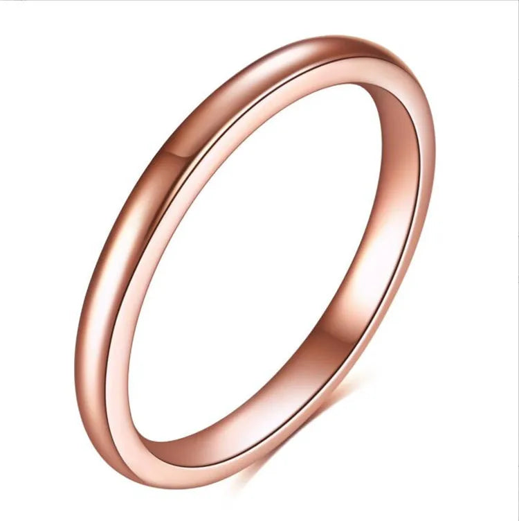 Hot Selling 2025 Minimalist 2MM Multicolor Stainless Steel Ring for Couples Daily Wedding