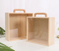Hot Sale Glass Lid Pine Wooden Tea Box Round Natural for Gifts Display