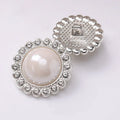 Custom 18mm Sew-on Alloy Glossy Pearls Set With Diamonds Round Buttons Coat Jacket Hair Accessories Cheap Price Garment Buttons